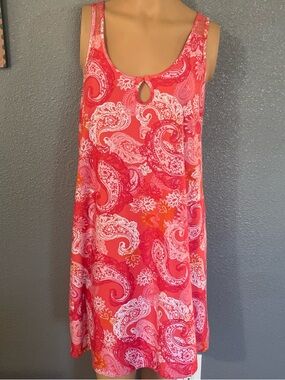 George Coral Pink Paisley Tank Dress